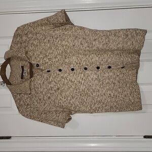 Peruvian Connection Pima Cotton Button Down Short Sleeve Sweater Cardiga…​